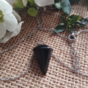 🔮✨ Péndulo Hexagonal de Obsidiana – Protección y Equilibrio ✨🔮