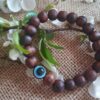 🧿🔵✨ Pulsera Elástica de Madera con Ojo Turco Protector ✨🔵🧿