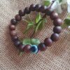 🧿🔵✨ Pulsera Elástica de Madera con Ojo Turco Protector ✨🔵🧿