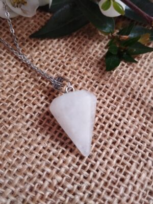 🔮✨ Péndulo Hexagonal de Cuarzo Blanco – Claridad y Energía Pura ✨🔮