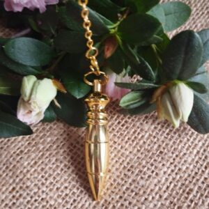 🔮✨ Péndulo Bala Karnak Egipcio en Cobre Dorado – Energía y Precisión Ancestral ✨🔮