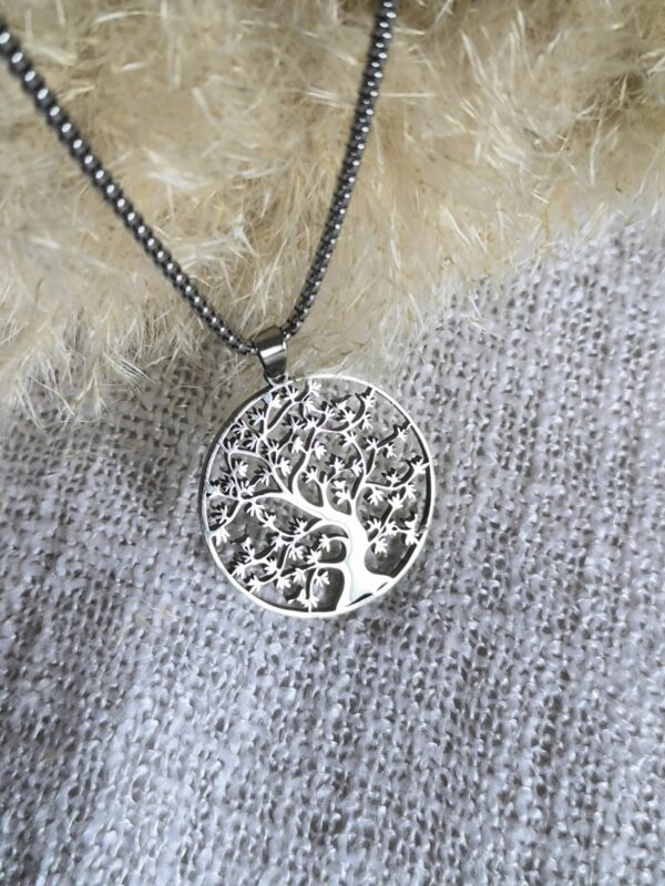 Collar Árbol de la Vida en Acero Inoxidable – Amuleto Espiritual y Protector