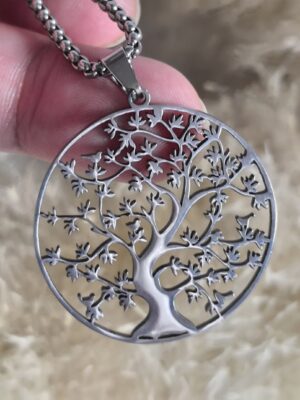 Collar Árbol de la Vida en Acero Inoxidable – Amuleto Espiritual y Protector