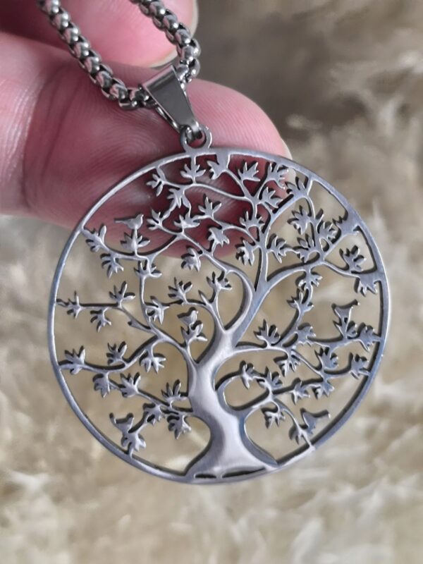 Collar Árbol de la Vida en Acero Inoxidable – Amuleto Espiritual y Protector