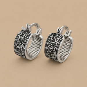 Pendientes de Aro en Plata de Ley 925 – Diseño Étnico Vintage