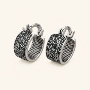 Pendientes de aro labrados en plata 925