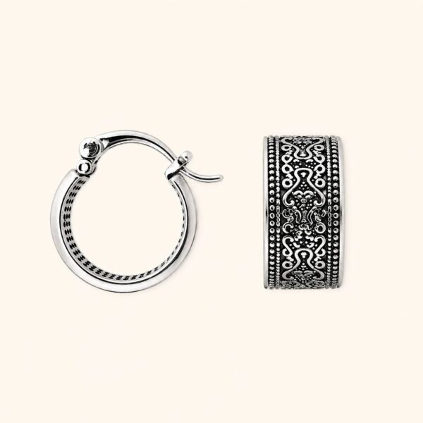 Pendientes de aro labrados en plata 925
