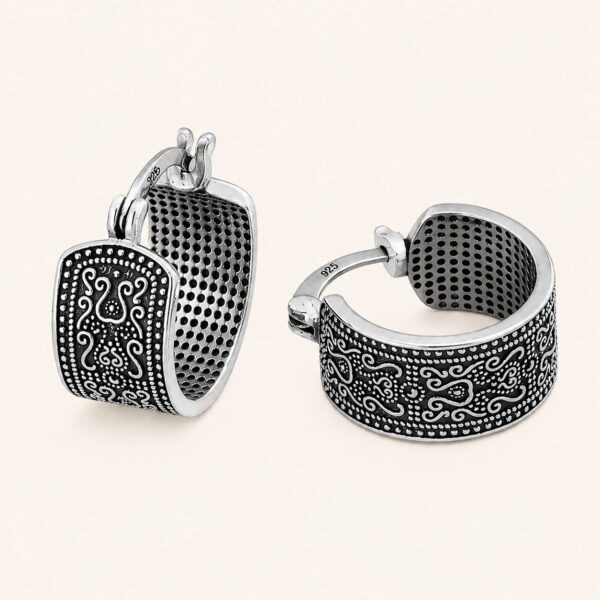 Pendientes de aro labrados en plata 925