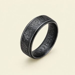 Anillo Vikingo Valknut de Acero