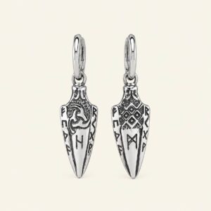 pendientes Futhark acero Triskelion Pendientes Futhark Vikingos de Acero