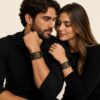 Pulsera Vikinga de Cuero con Símbolo Solar Nórdico