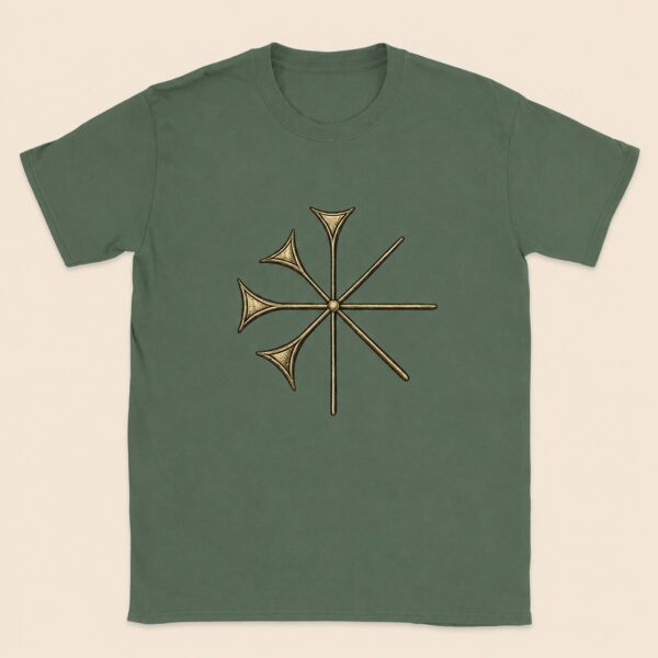 Camiseta Dingir Military Green. Camiseta Dingir con símbolo sumerio