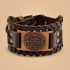 Pulsera Vegvísir de Cuero Unisex – Brazalete Vikingo Ajustable