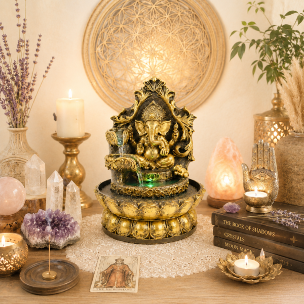 Fuente de Agua Ganesha LED – Luz, abundancia y armonía espiritual