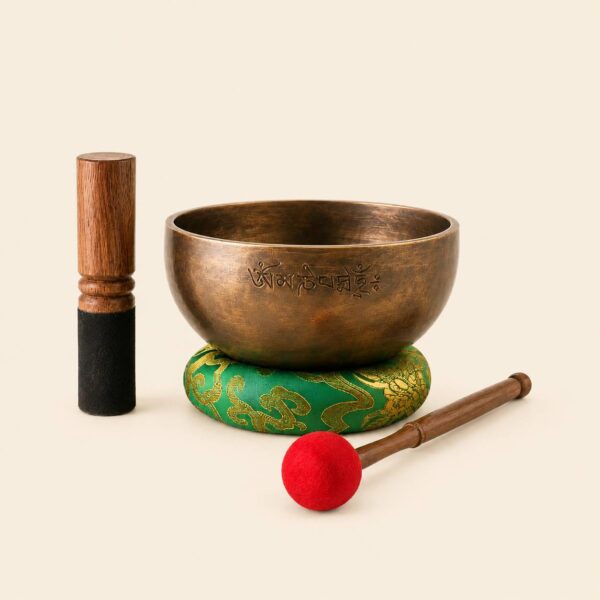 Cuenco tibetano Full Moon de 21 cm Cuenco tibetano Full Moon de 21 cm con el mantra OM MANI PADME HUM