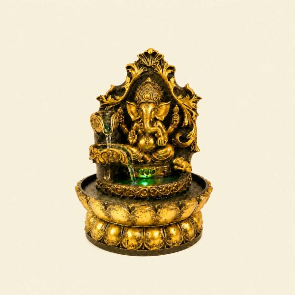 Fuente de agua Ganesha con luz LED