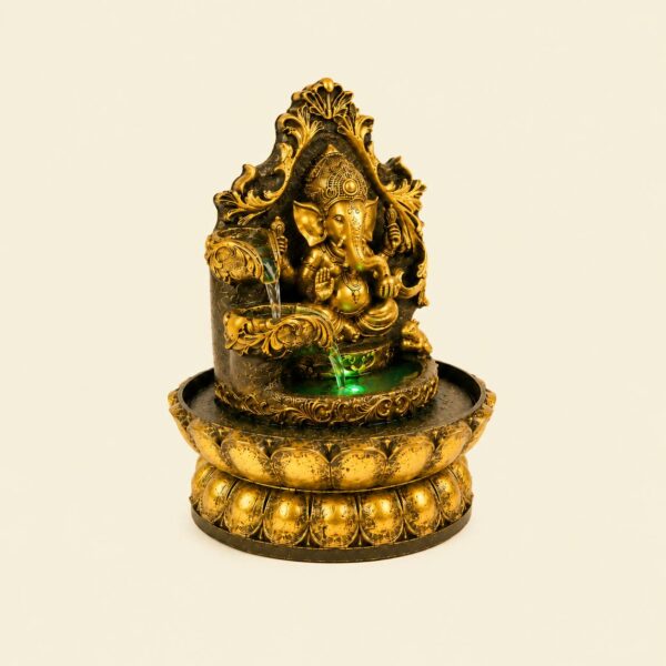 Fuente de agua Ganesha con luz LED