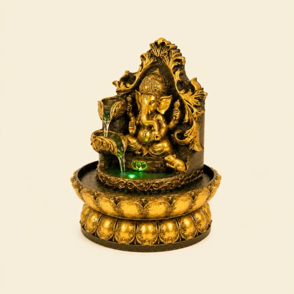 Fuente de agua Ganesha con luz LED