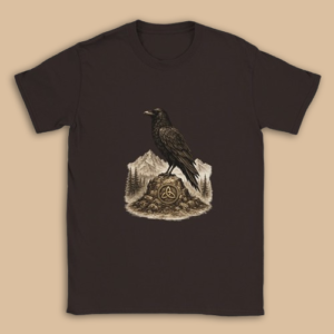 Camiseta Vikinga Raven Unisex – Cuervo Nórdico con Triqueta Celta