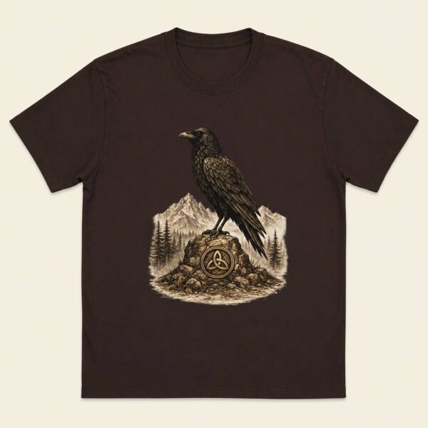 camiseta cuerco chocolate Camiseta Vikinga Raven Cuervo Nórdico