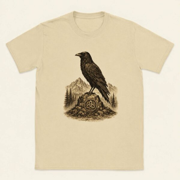 camiseta cuervo natural Camiseta Vikinga Raven Cuervo Nórdico