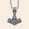 colgante-mjolnir-vikingo-martillo de thor Colgante Mjolnir de Thor con Valknut en acero inoxidable 316L