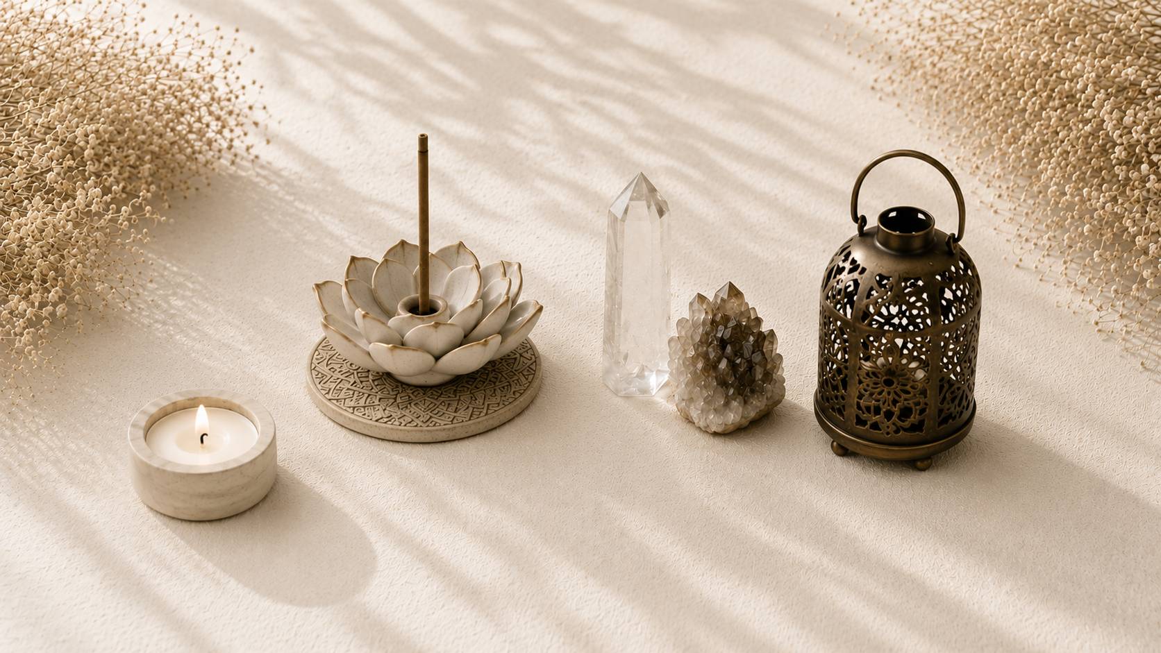 Descubre cuarzos, cuencos, velas, figuras y cascadas de incienso